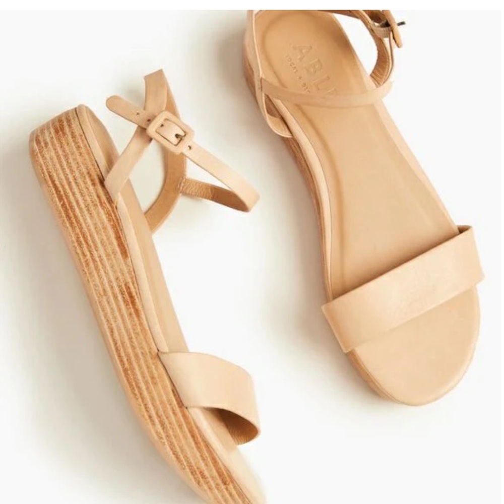 ABLE LARISSA PLATFORM BLUSH/TAN SANDALS